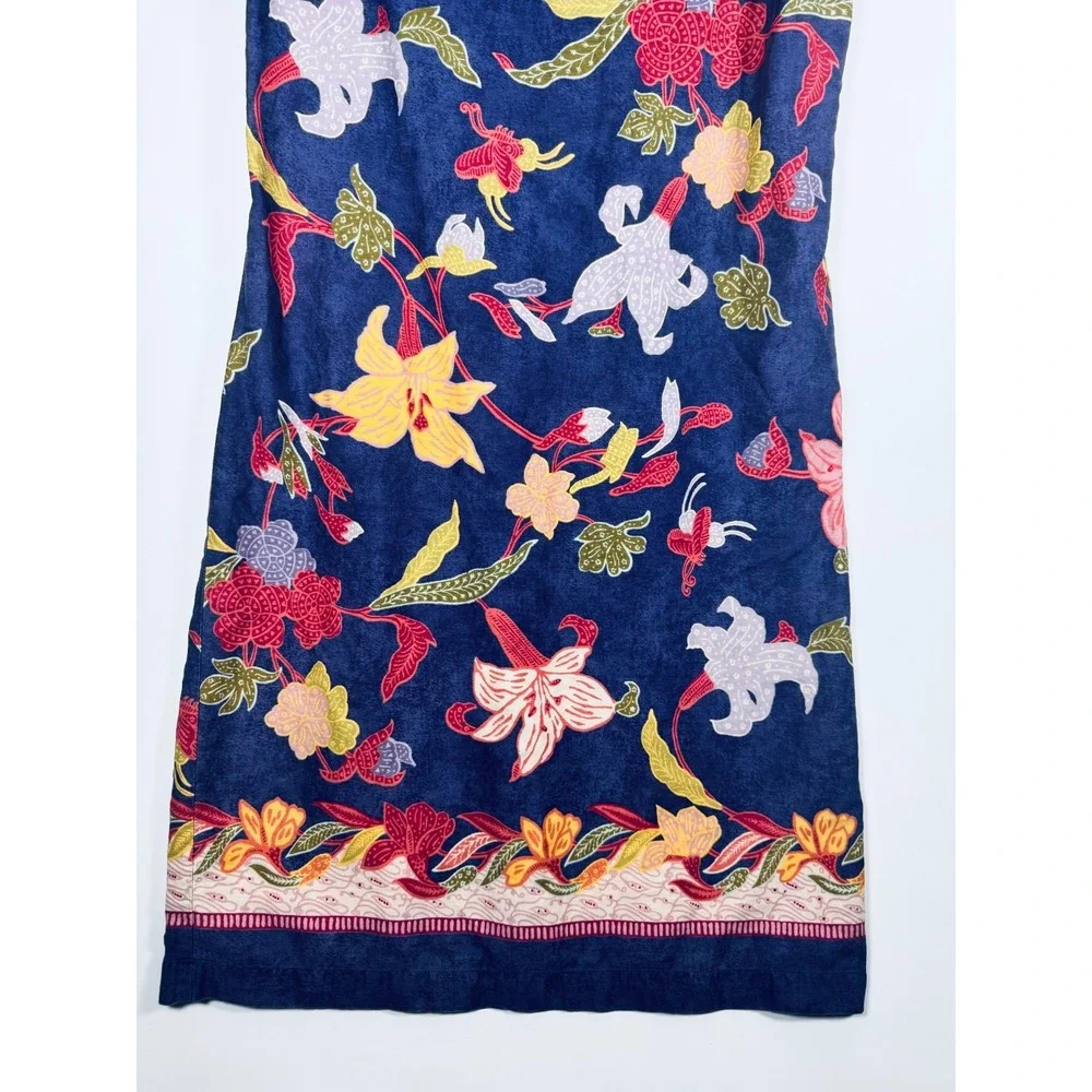 Pataloha Patagonia Dress Size 8 Blue Floral Cotton Knee Length Made in Portugal